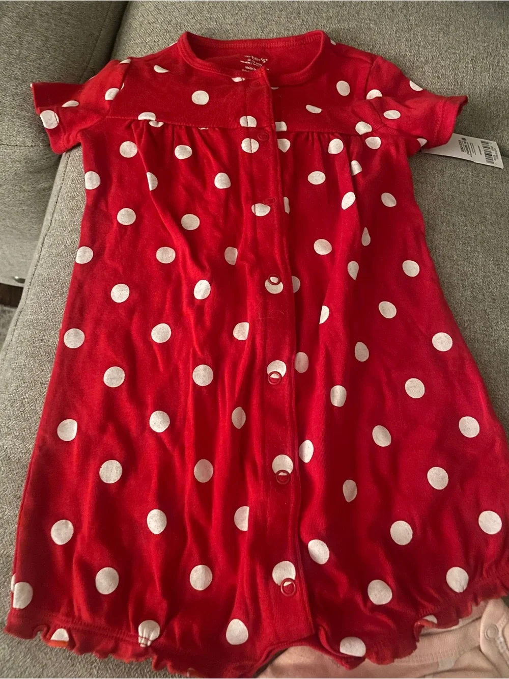 Carter's Red Polka Dot Infant Romper